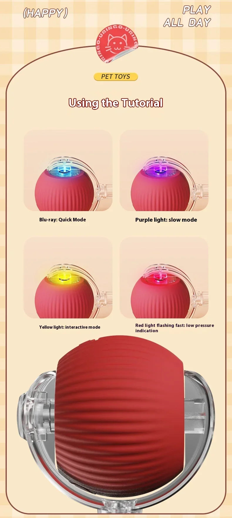 Smart Rolling Cat Toy – Auto Teasing Ball