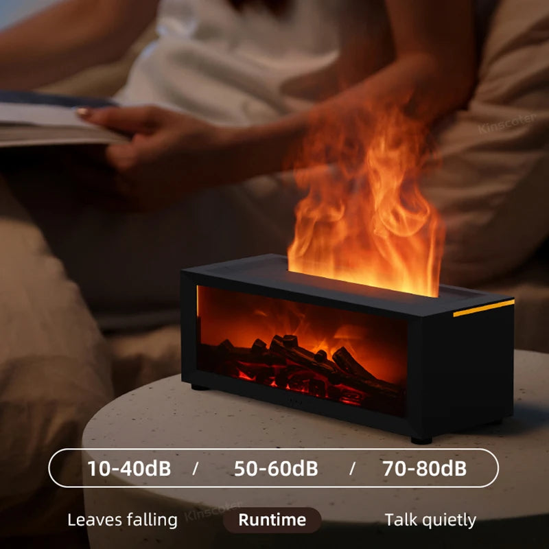Flame Diffuser Humidifier with LED & Remote – Fireplace Design