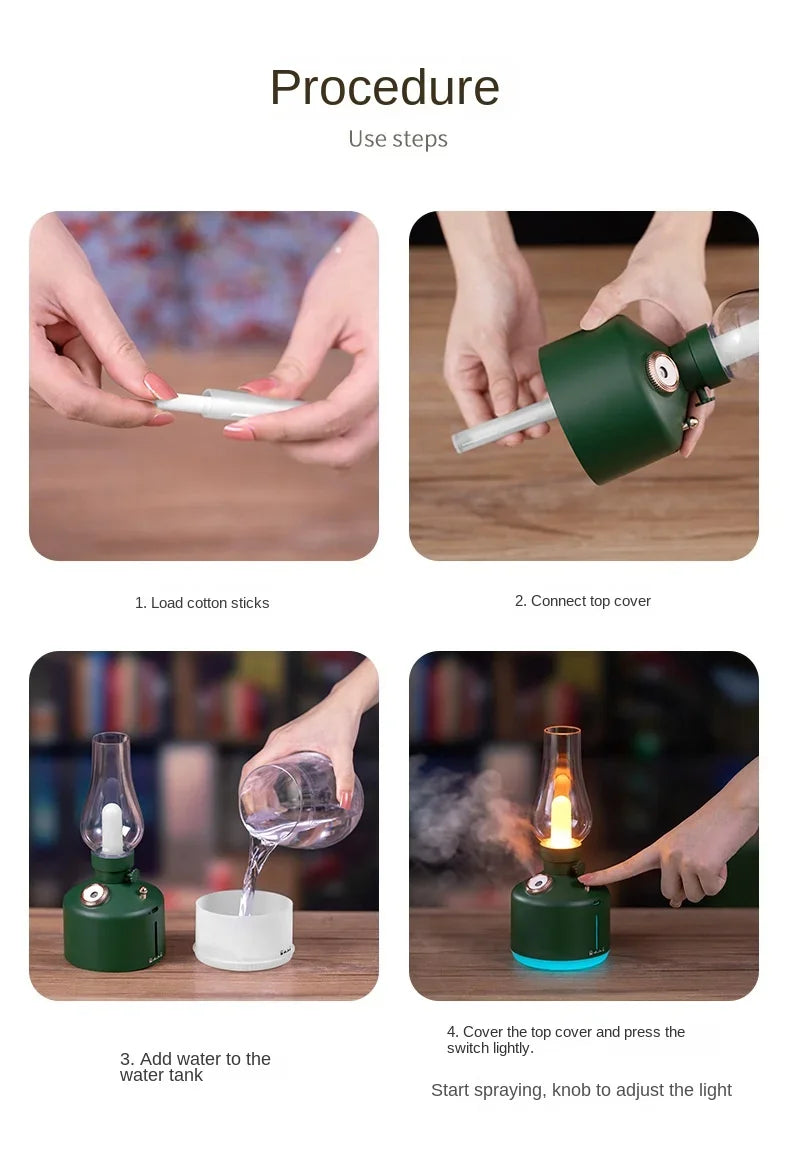 Retro Lamp Aroma Diffuser – USB Rechargeable