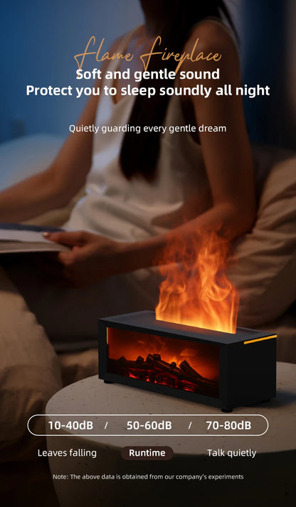 Flame Diffuser Humidifier with LED & Remote – Fireplace Design
