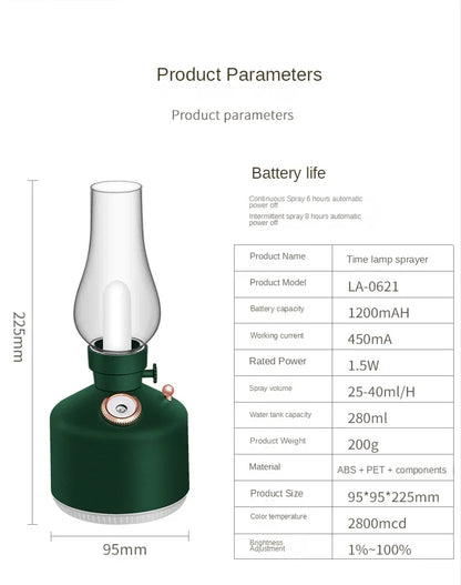 Retro Lamp Aroma Diffuser – USB Rechargeable