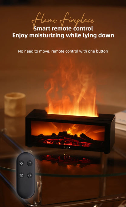Flame Diffuser Humidifier with LED & Remote – Fireplace Design