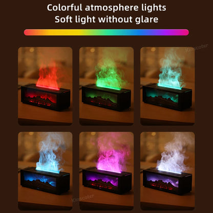 Flame Diffuser Humidifier with LED & Remote – Fireplace Design