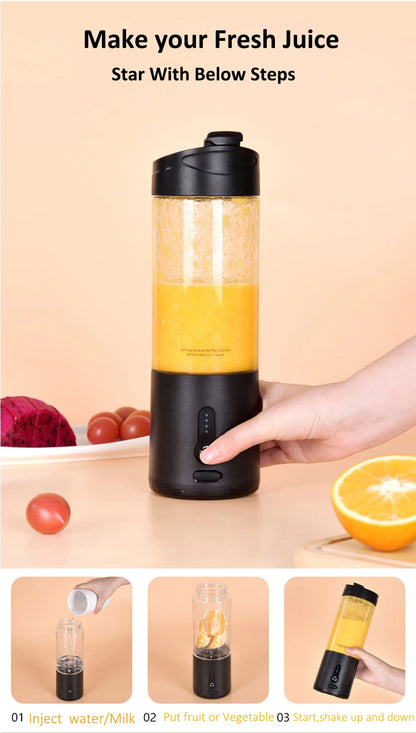 Portable USB Blender – 6-Blade Juicer