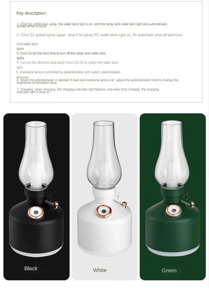 Retro Lamp Aroma Diffuser – USB Rechargeable