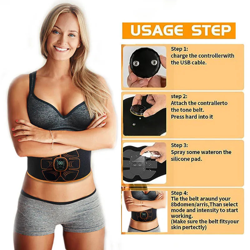 Abdominal Muscle Stimulator- EMS Trainer USB Rechargeable