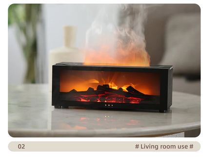 Flame Diffuser Humidifier with LED & Remote – Fireplace Design
