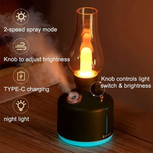 Retro Lamp Aroma Diffuser – USB Rechargeable